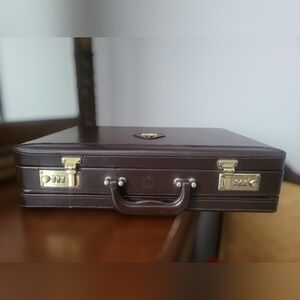 Samsonite Vintage Dark Brown Leather Briefcase